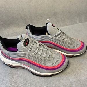 Nike Air Max 97 SE Wolf Grey Pink & Purple Accents- Size 8